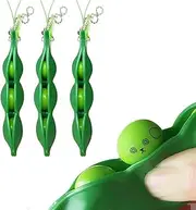 3 Pack Edamame Keychain Fidget Toys - Squeeze-a-Bean Puchi Puti Mugen Keyring Pea Keychain Soybean Toys Gift