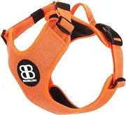 BullyBillows Active Light Dog Harness With Handle | Premium Dog Harness | Padded Lining & Highly Reflective Dog Harness Suitable For All Dog Breeds | Orange Small