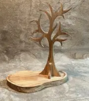 Handmade Spalted Maple Wooden Jewelry Tree Stand
