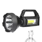 USB Rechargeable Solar LED Searchlight Spotlight Flashlight Torch Power Bank