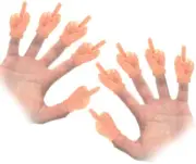 Middle Finger Hand Puppets (10 Pack) – Premium Rubber Little Tiny Finger Hand...