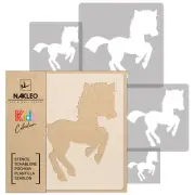 5x reusable PLASTIC Stencils / 13.4" to 3.5" / Nursery KIDS Template / PONY