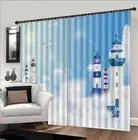 Lighthouse In The Air 3D Curtain Blockout Photo Printing Curtains Drape Fabric