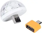 Okjhfd Mini USB Lamp, Multicolor LED Lighting for car, Mobile Phone Adapter for DJ Party for Dancing Evenings at Home, Colorful Ball