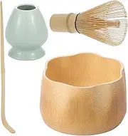 4 Pcs Matcha Kit Set, Matcha Bowl and Whisk Set, Matcha Tea Kit, Matcha Making Kit, Practical Matcha Whisk Set for Matcha Lovers and Novices