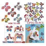 Upto 50 Magic Flying Butterfly Toy Anniversary Greeting Card Birthday Wedding Au