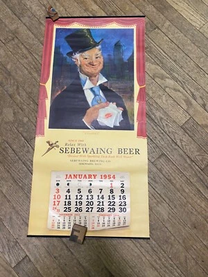 Sebewaing Brewing Co Mich 1954 "Gay Philosopher" Beer Advertising Calendar~BW330