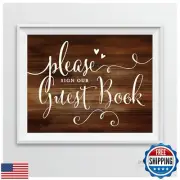 Andaz Press Wedding Party Signs, Rustic Wood Print, 8.5-inch x 11-inch, Pleas