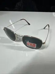 Ray-Ban RB3548 Gold Hexagonal Sunglasses with Green Polarized Lenses & Case