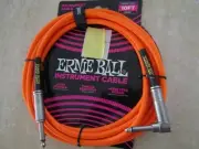 Ernie Ball 6078 Guitar Instrument Cable 10ft Braided Straight/Angle Neon Orange