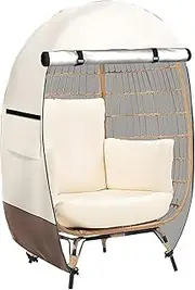Patio Egg Chair Cover,Outdoor Basket Egg Chair Cover Waterproof - Quick-Dry Wicker Furniture Shield with Zipper for Urban Balcony Hotel Poolside Home Backyard