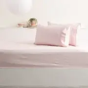 Park Avenue Long Single 500TC Bamboo Cotton Sheet w/ 2x Pillowcases Set Peach