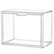 Clear Acrylic Display Case Stackable Plastic Storage Bins with Magnetic Attract