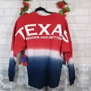 SPIRIT JERSEY S Sweatshirt TEXAS BIGGER AND BETTER Red Blue Men's HUGE LOGO USA