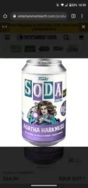Funko Soda WandaVision Agatha Harkness Entertainment Earth Exclusive Sealed