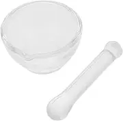 HEALEEP 1 Set Glass Pestle with Bowl Laboratory Mixer for Grinding and Mixing Easy to Clean Cracking Resistant Glass Bowl for Science and Kitchen Use