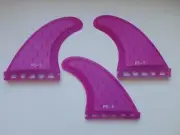 PERFORMANCE CORE surfboard THRUSTER FINS pink (set x 3) hexcore fibreglass