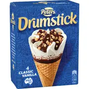 Peters Drumstick Ice Cream Vanilla 4 pack