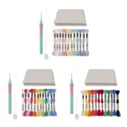 Punching Needle Set Including Embroidery Pen, 12 Color Thread, Embroidery Fabric