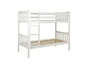 Glebe Single Bunk Bed Space Saving White Frame Perfect for Kids White