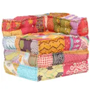 vidaXL Modular Pouffe Patchwork Fabric