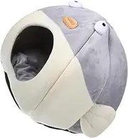 VERDANVERSE Semi Enclosed Cat Cave Bed Shape Pet Nest for Cats Dogs Comfortable Warm Design for Home Travel Cozy Sleeping Space