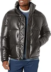 [Calvin Klein] Men's Classic Faux Leather Puffer