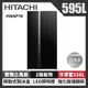 HITACHI 日立 595L變頻雙門對開冰箱 RS600PTW-GBK_廠商直送