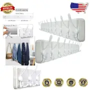 Extra Long 38 9/16" Heavy-Duty Coat Rack - 10 Tri Hooks for Entryway Elegance