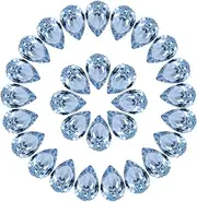 uxcell 36 Pcs 3D Teardrop Rhinestones Diamond Nail Charm Crystal Pointback K9 Glass Rhinestones Crystal Gems for Jewelry Making, Craft, 8x12mm, Light Blue