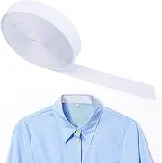 SUPERFINDINGS 1 Bundle Collar Protector Sweat Pads 20m Sew on Shirt Neck Liners White Hat Shirt Invisible Sweat Pads Polyester White Collar Protector Against Sweat Stains for Hats Shirts Suits