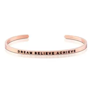 【MANTRABAND】美國悄悄話手環 Dream Believe Achieve 夢想 信仰 實現 玫瑰金(悄悄話手環)