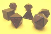 Ancient Futuristic Red/Black 7pc Dice Set - Dungeons Dragons Pathfinder RPG