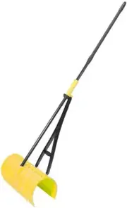 Lightweight Heavy Duty Leaf Rake with Telescopic Handle & Rubber Grip - Yellow