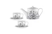5pc Ashdene Queen Bee Tea Party Coffee Latte Drink Set w Teapot 2x Cup Saucer
