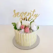 Acrylic Gold 'seventy one' Birthday Cake Topper 71st Birthday Cake Decorations
