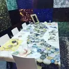 White Agate Center Mix Agate Dining Table Top, Handmade Agate Modern Furniture