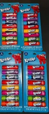 4 Kool-Aid Assorted Flavored Lip Balm Pack of 8 Count Variety Flavors Candy