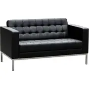 COMO LOUNGE Two-Seater W1370 x D770 x H750mm Black Leather