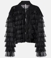 [Norma Kamali] Norma Kamali Oversized ruffled jacket AU 12 black