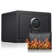 Hunter Good 1.0 Cubic Fingerprint Fireproof Home Safe With Fireproof Document...