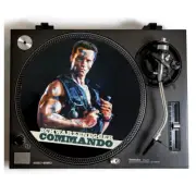 COMMANDO Turntable Slipmat for Vinyl Records 12" DJ Slip Mat Schwarzenegger