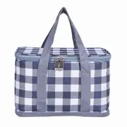 New lattice cold insulation lunch bag lunch bag insulation lunch box bag large capacity student with lunch box bag Navy checkered