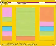 Post-it Super Sticky Notes, Assorted Sizes, 13 Pads, 2X The Sticking Power,Energy Boost Collection, Bright Colors (Orange, Pink, Blue, Green), Recyclable (4623-13SSAU)