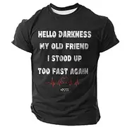 Men's Funny Slang T Shirt Short Sleeve T shirt 3D Print Crew Neck Shirt Retro Vintage Casual Street Style Sports Outdoor Holiday Going out Black White Green Sp