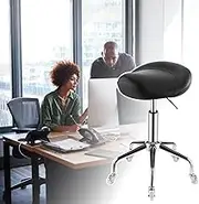 Stool with Adjustable Height and Wheels Anti Fatigue Saddle Chair for Positive Posture Easy Assembly Dark Gray