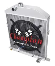 RC Champion 2 Row Radiator Chevy Config,16" Fan for 1942-1948 Mercury Coupe 29A