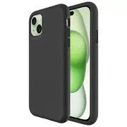 For Apple iPhone 15 Triangle Shockproof Case Heavy Duty Rugged Bumper Anti Knock Phone Back Cover (Black)