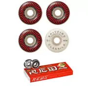 Spitfire Skateboard Wheels F4 Classics 99A Red 51mm Bones Super Reds Bearings