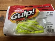 Berkley Gulp! Minnow 3" - 12 Pk Chartreuse Shad -Drop Shot -Bass -Perch -Crappie